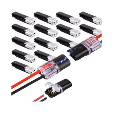 Imagem de Conector Plug-in De Fio Duplo Para Fitas LED De 2 Pinos E 2 Vias, Baix