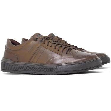 Imagem de Sapatênis Masculino Democrata Denim City Couro Cadarço Elástico Conforto 240106-Masculino