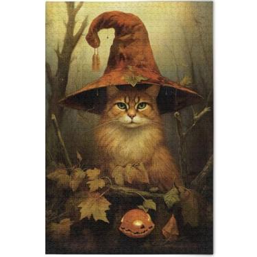 Imagem de Gato laranja caprichoso personalizado 1000 peças quebra-cabeça para adultos quebra-cabeça tecnologia quebra-cabeça presentes cena natureza quebra-cabeça animal arte decoração, 75 cm x 50 cm