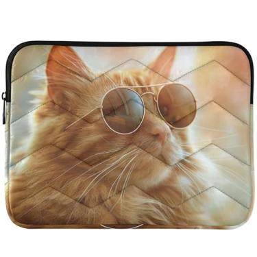 Imagem de Capa para laptop fofa de gato gengibre, capa universal para notebook de 13 a 14 polegadas para Macbook Pro 14