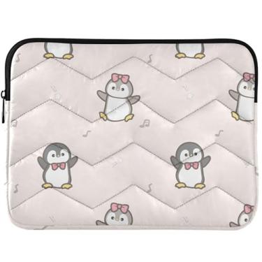 Imagem de Capa de laptop acolchoada com pinguim de desenho fofo para MacBook de 13 polegadas, capa protetora para computador, capa para notebook universal de 13 a 14 polegadas