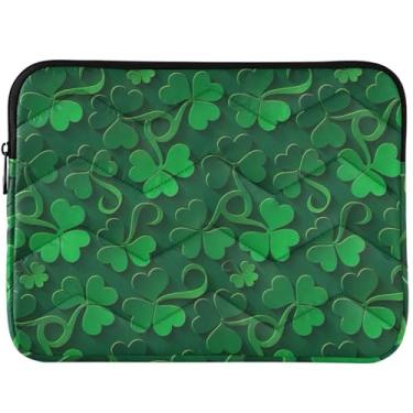 Imagem de Capa protetora para laptop com trevo de Dia de São Patrício, capa para notebook divertida universal de 13 a 14 polegadas
