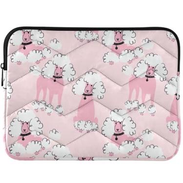 Imagem de Poodles de desenho animado fofo acolchoado capa para laptop bolsa para laptop estética capa para laptop universal 13 14