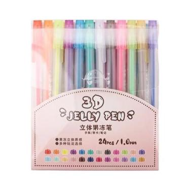 Imagem de Canetas Gel Retráteis 3D Com Glitter Em Cores Sortidas Para Escrita, D