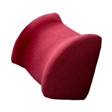 Imagem de Zialofi Almofada de apoio lombar ergonômica e macia para cadeira, ideal para longos períodos sentado em casa ou no carro, Vermelho