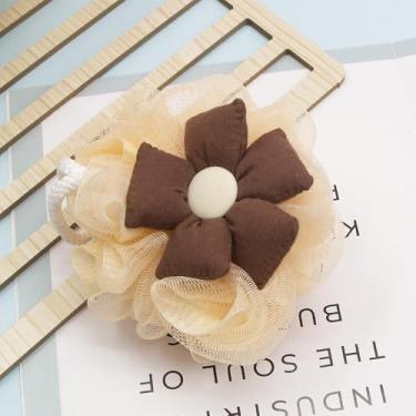 Imagem de 【6 cores para escolher】 Flor de banho macia, super macia e amiga da pele, esfoliante de banho de espuma densa, incluindo amarelo, roxo, bege, café, cinza e laranja (bege)