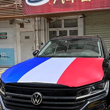 Imagem de Capa de capô de bandeira de carro para bandeira nacional da França - acessórios de decoração de veículos da Copa do Mundo de 2026 serve para cupê, salão, SUV, MPV, 4 pés x 5 pés (FR)