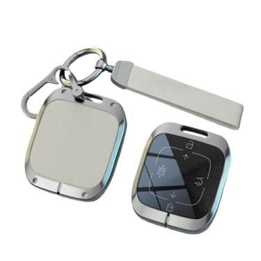 Imagem de Atualizar liga de zinco couro carro controle remoto chave caso capa compatível com zeekr x 001 007 009 7x chaveiro acessórios interiores automóveis(GREY sheng)