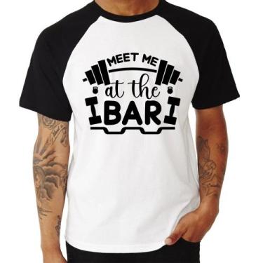 Imagem de Camiseta Raglan Meet Me At The Bar - Foca na Moda, Branco, Preto, P