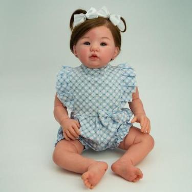 Imagem de Bebê reborn realista menina com chupeta corpo silicone banho - Mundo A