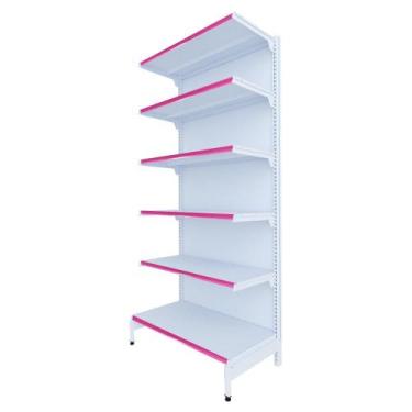 Imagem de Gôndola Prateleira 6 Níveis 40x30 New Plus 2,00 Parede Inicial pe Rosa