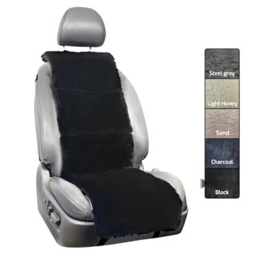 Imagem de Aegis cover Colete de luxo de pele de carneiro australiana semi personalizado preto capa de assento uma peça