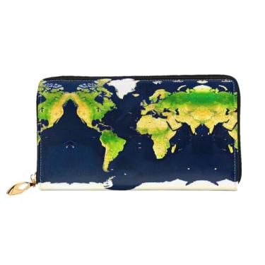 Imagem de XLLingL Carteiras de cartão de crédito impressas, bolsas longas de couro femininas, carteiras com zíper, carteira de viagem simples