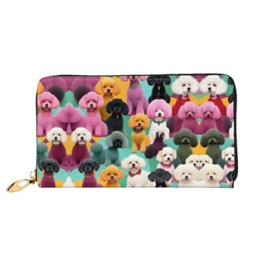 Imagem de XLLingL Carteiras de cartão de crédito impressas, bolsas longas de couro femininas, carteiras com zíper, carteira de viagem simples