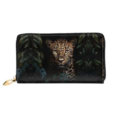 Imagem de XLLingL Carteiras de cartão de crédito impressas, bolsas longas de couro femininas, carteiras com zíper, carteira de viagem simples