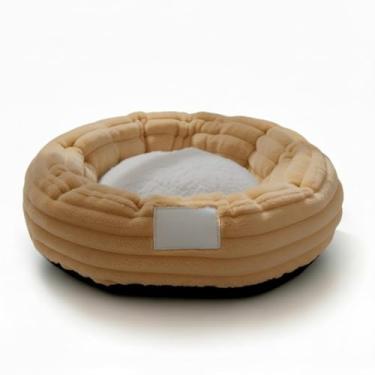 Imagem de Cama Pet Ninho Nuvem Pequeno para Cachorro e Gato – Luxo Confortável 50cm Pelúcia Macia Lavável(Latte)