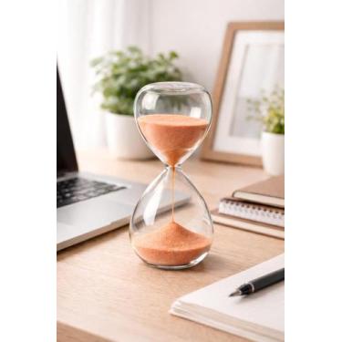 Imagem de Ampulheta Decorativa de Vidro Transparente 15 ou 30 Minutos Relógio de