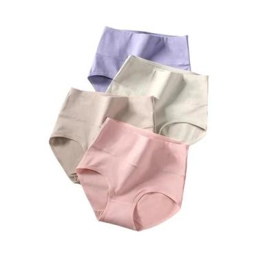 Imagem de Calcinhas Modeladoras De Cintura Alta plus Size Para Mulheres 4PCS Rou