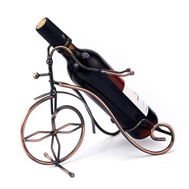 Imagem de Rack de vinho de mesa independente empilhável rack de metal para copo de vinho bancada 1 suporte de garrafas de vinho para adega de despensa de cozinha (cor: bronze tamanho: 1 garrafa) (bronze 1