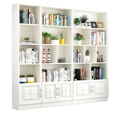 Imagem de Estante de madeira maciça que economiza espaço, prateleira de armazenamento minimalista moderna para sala de estar para estudantes (cor: CD 140 x 24 x 180 cm sem porta) (Bcd 180 x 24 x 180 cm + porta