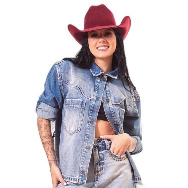 Imagem de JAQUETA FEMININA JEANS OVERSIZED COM APLICAÇÃO-ANA CASTELA 24417-Feminino