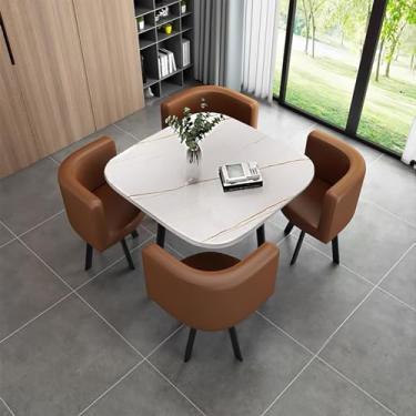Imagem de Mesa quadrada 1 mesa 4 cadeiras mesa e cadeira combinação quadrada negociação recepção mesas e cadeiras combinação de mesa de recepção e cadeira para sala de estar cozinha jantar.