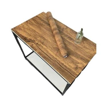 Imagem de Papel De Parede Autoadesivo PVC Com Textura De Madeira À Prova De Óleo
