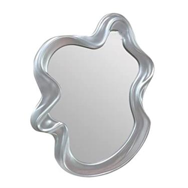 Imagem de Espelho de penteadeira espelho de vestir espelho de forma irregular espelho de maquiagem irregular para banheiro espelho de maquiagem doméstico comercial espelho de maquiagem (004, M)