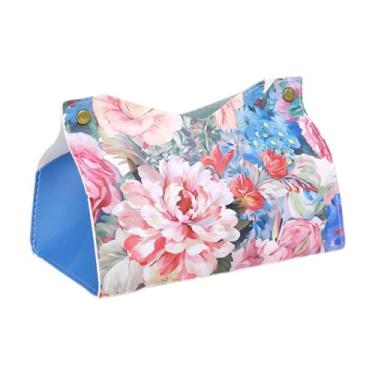 Imagem de predolo Suporte para guardanapos com flor, caixa de lenços retangular, organizador de papel de seda para mesas e veículos, a, Tamanho real