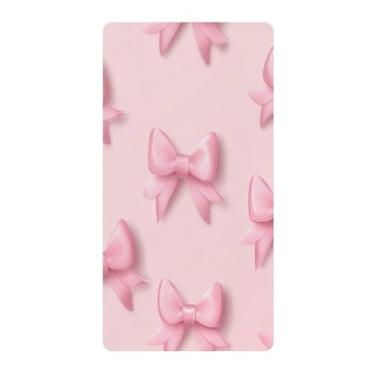 Imagem de Blueangle Lençol de berço padrão para berço infantil - Lençóis de algodão macio e respirável com laços rosa (264)