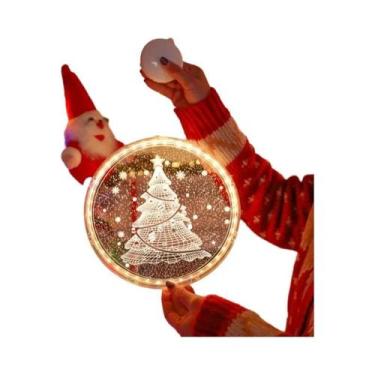 Imagem de Luzes De Natal LED Com Decoração De Papai Noel E Rena Para Portas, Jan