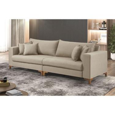 Imagem de Sofá Fixo 3 Lugares M-197 2,40m Estofados Martins Linho Bege Mesclado