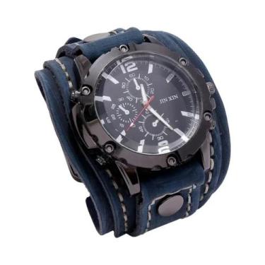 Imagem de Relógio De Quartzo Estilo Punk Masculino Luxuoso Com Pulseira De Couro