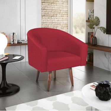 Imagem de Poltrona Decorativa Luiza Pés Palito Suede Vermelho