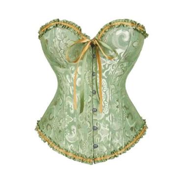 Imagem de Corset Feminino Vintage Vitoriano Com Cadarço E Barbatanas, Estilo Gót