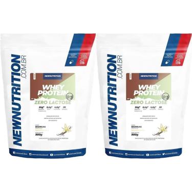 Imagem de Kit 2X Whey Protein Zero Lactose All Natural - 900g Refil Baunilha - NewNutrition-Masculino