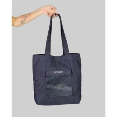Imagem de Bolsa DR7 Street Ecobag Jeans Logo Crown - Azul-Unissex