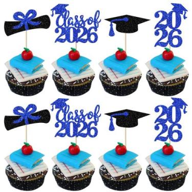 Imagem de Enfeites para Cupcake YCTHUNFISH Formatura 2026 Pacote com 24