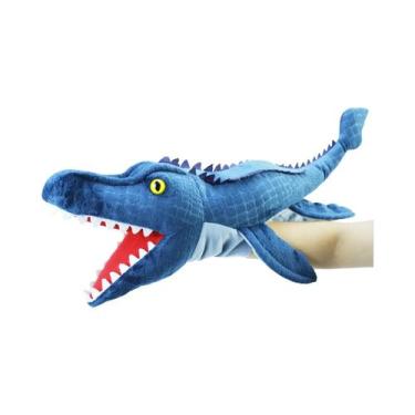 Imagem de Fantoches De Mão De Dinossauro De Pelúcia: Triceratops, Tiranossauro, 