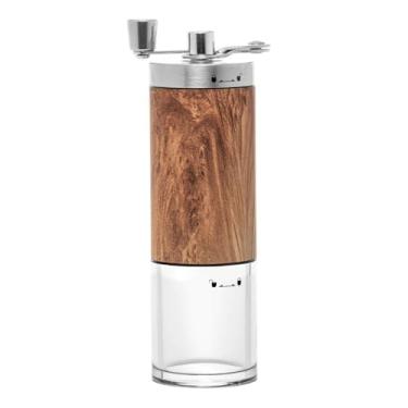 Imagem de WOLFF - Moedor de Café de Aço Inox Manual com Estampa de Madeira 5cm x 5cm x 17cm