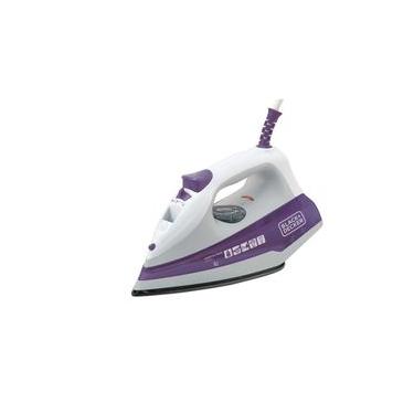 Imagem de Ferro de Passar a Vapor Black Decker FX1000 com Base Antiaderente - Branco e Roxo