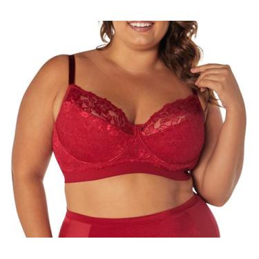 Imagem de Sutiã Plus Sustentação Renda Com Aro Antinea Demillus 064021, Vermelho