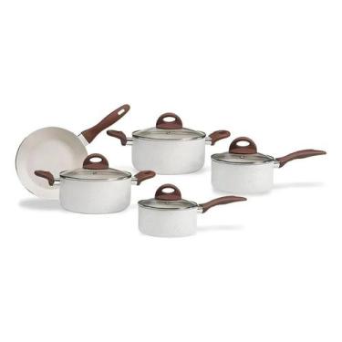 Imagem de Jogo De Panelas Smart Plus Vanilla Indução Cerâmico 5peças B - Brinox