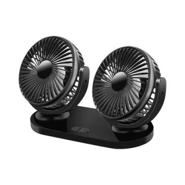 Imagem de Ventilador USB Para Carro Com 3 Velocidades Ajustáveis E Duas Cabeças 