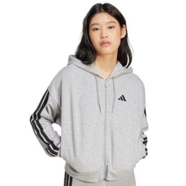 Imagem de Moletom Adidas 3 Stripes Feminino - Cinza M-Feminino