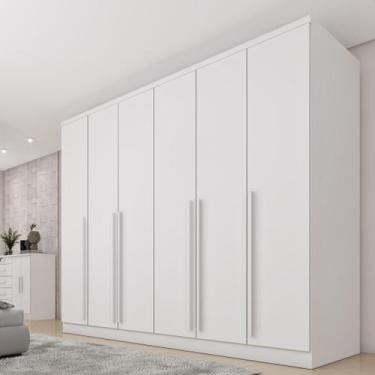 Imagem de Guarda Roupa Casal 6 Portas 8 Gavetas Puxador MDF 270cm Portugal Yesca