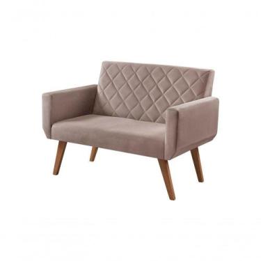 Imagem de Poltrona Namoradeira 2 Lugares Anabelle Suede Marrom Unidecor