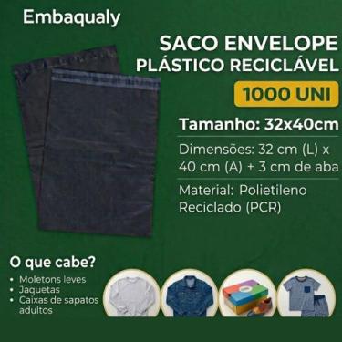 Imagem de Saco Envelope de Segurança Plástico Reciclável Envio kit 1000 UNI Corr