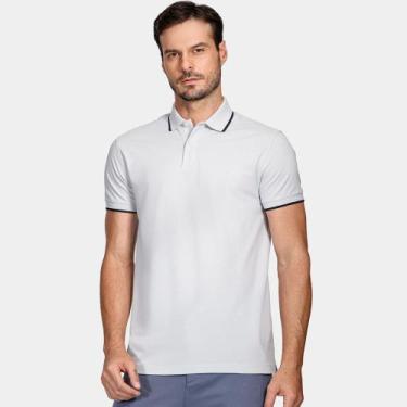 Imagem de Camisa Polo Aramis 1 Friso Ve25 Branco e Azul Masculino, G