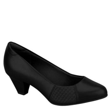 Imagem de Sapato Feminino Scarpin Salto Baixo Grosso Modare 7005.647, Preto napa